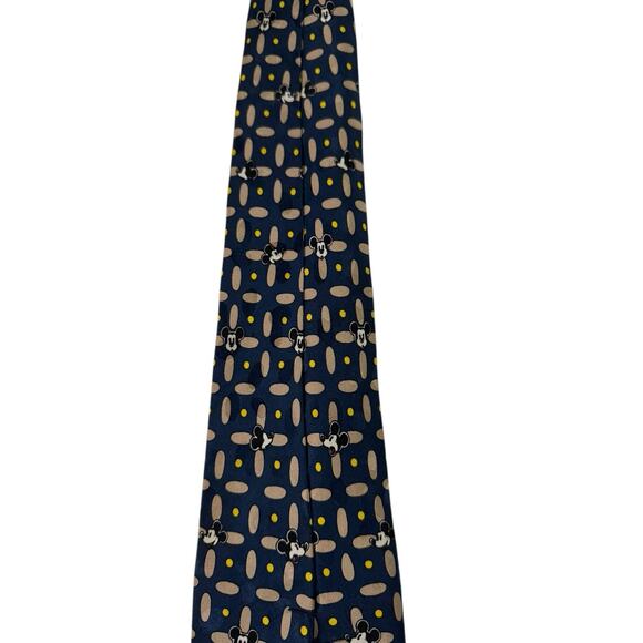 Vintage Disney Mickey Faces Cartoon Novelty Necktie 100% Silk - Picture 4 of 7